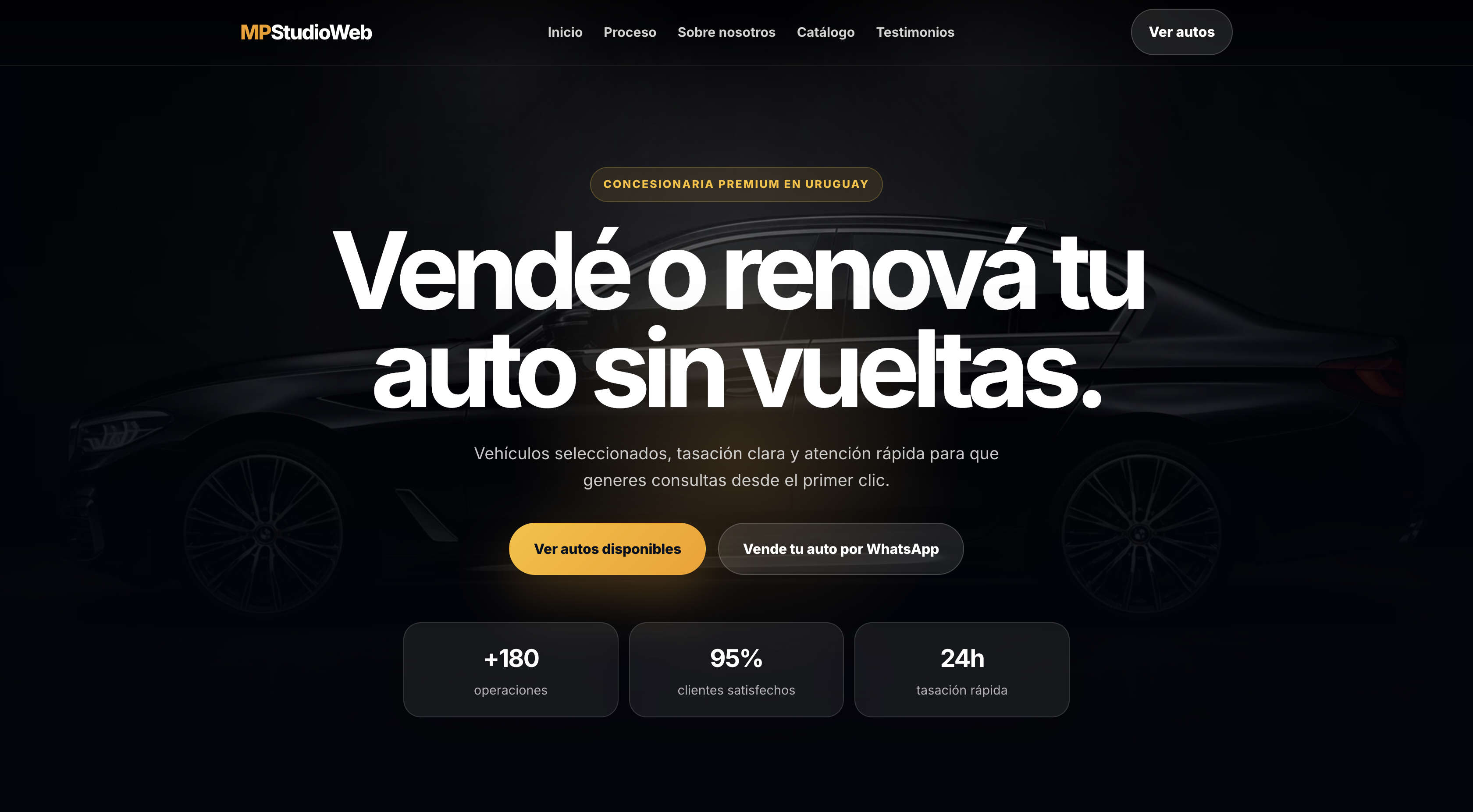 Web pública de automotora con hero principal