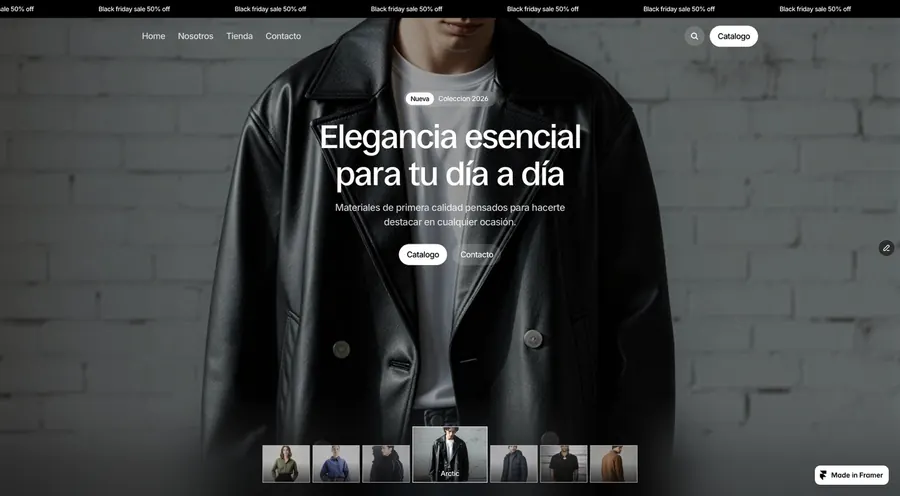 Captura de tienda online con productos destacados