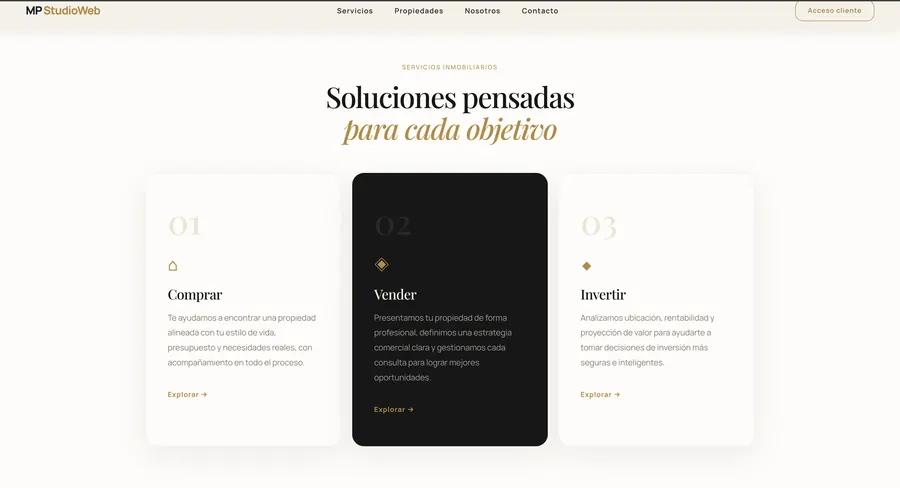 Captura de portfolio personal para marca profesional